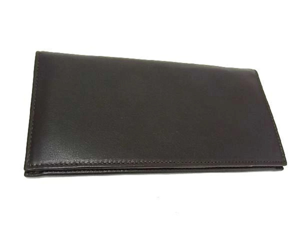 Salvatore Ferragamo Long Leather Wallet Bill fold Brown Bi Brown